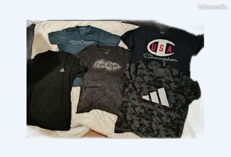 Lot de 5 T-shirts (Adidas, Brooksfield, John John et Champion) (image 1)