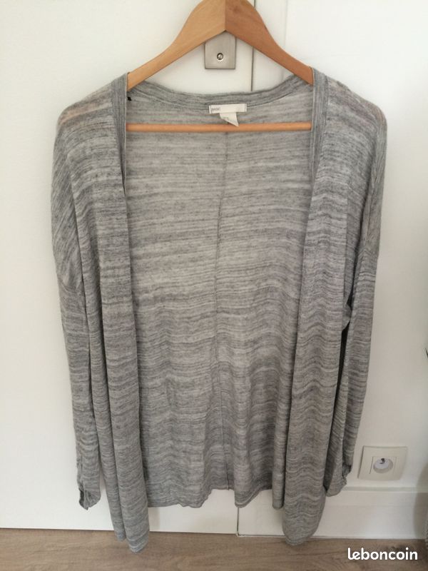 VIDE DRESSING : gilet gris H&M Taille M peu porté (image 1)