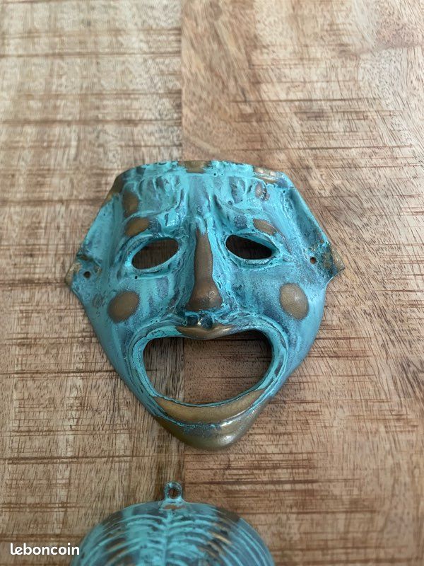 4 masques grecs bronze massif (image 17)