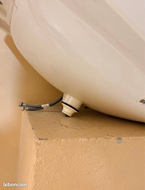 Lavabo vasque céramique blanc avec robinet (image 5)