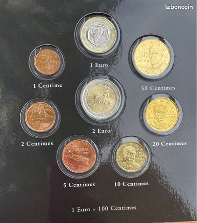 Coffret BU De 8 Pièces Grèce 2002 – De 1 Cent à 2 Euros