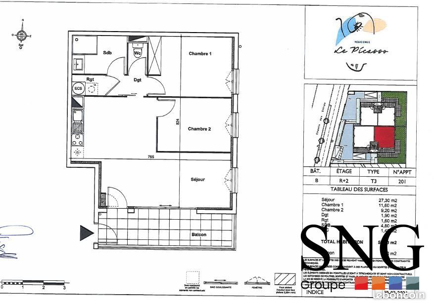 Appartement 3 pièces 58 m² · à Elne · 58 m² · 632 €/mois