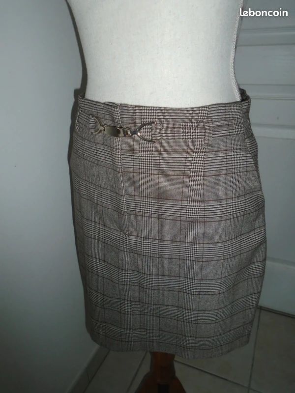 Jupe Crayon Morgan Taille 38 Neuve Sans étiquette - Couleur Taupe, 100% Coton - Style élégant Et Intemporel