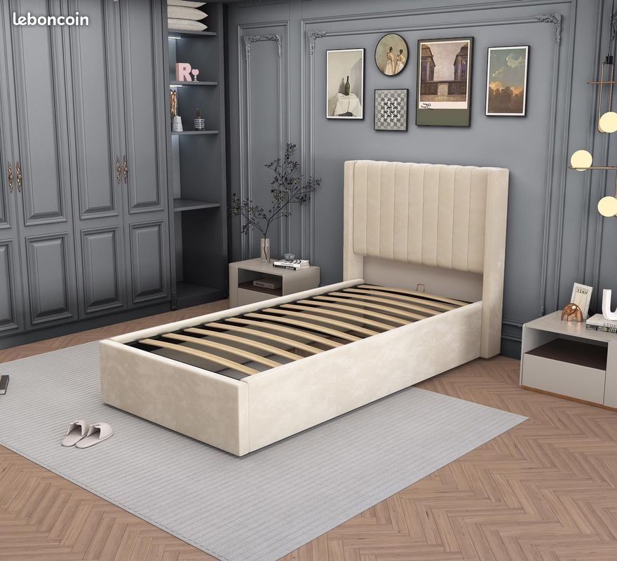 LIT LUXE COFFRE 90x190 140X190 160X200 NEUF (image 4)