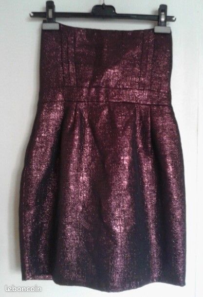 Robe bustier rose/gris métallisé Etam (image 1)