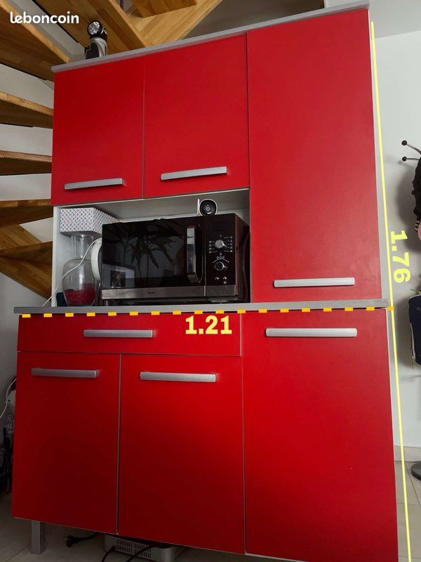Meuble cuisine rouge (image 2)