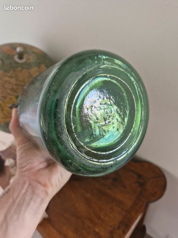 ANCIEN BOCAL en VERRE de couleur VERTE SOLIDEX 1 L Déco CUISINE ANCIEN BOCAL en VERRE de couleur VERTE SOLIDEX 1 L Déco CUISINE