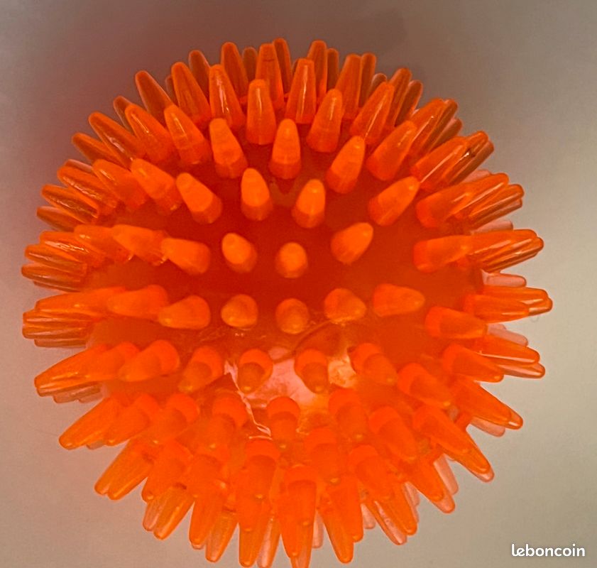1 balle couinante, massante, très résistante, orange, 6,5 cm de diamètre pour chiens petits et moyens (image 2)