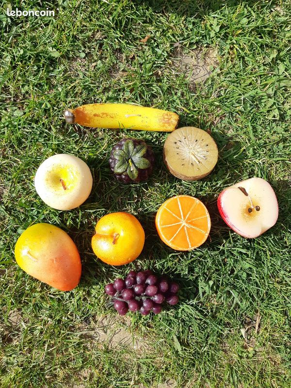 9 bougies en forme de fruit banane pêche orange pomme kiwi mure (image 2)