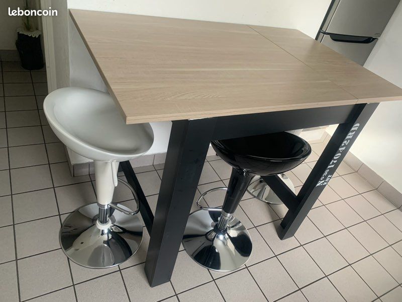 Table mange debout et 4 tabourets haut (image 2)