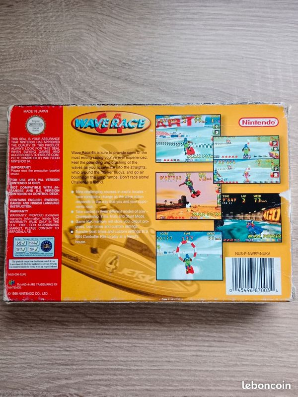 Wave Race 64 Nintendo 64 jeux Jeux vidéo