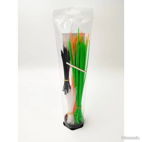 Ensemble de 100 rislans colorés (noir, blanc, orange, vert) 100 mm x 2,5 mm et 200 mm x 3,6 mm. Kit de colliers de serrage noirs, blancs, orange et verts 100 mm x 2,5 mm et 200 mm x 3,6 mm (image 1)
