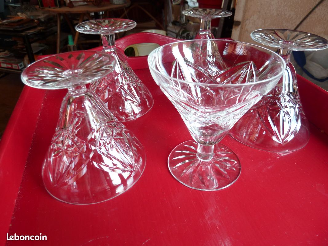 5 Coupes anciennes en CRISTAL ST LOUIS (kar) (image 2)