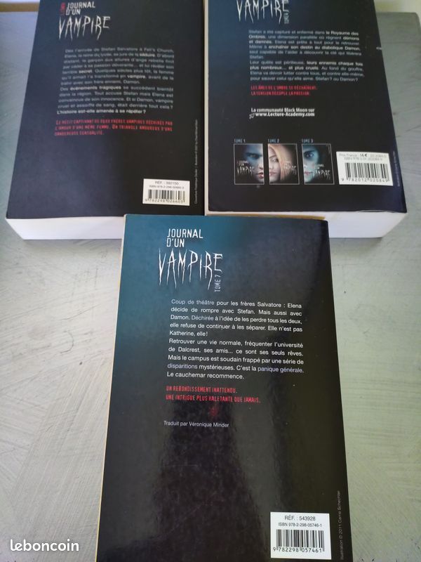 Lot 3 Livres Journal D'un Vampire Tomes 1, 4 et 7 Lisa Jane Smith (image 2)