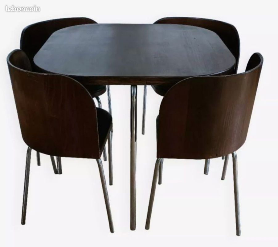 Table avec ses 4 chaises encastrables Ikea Fusion vintage