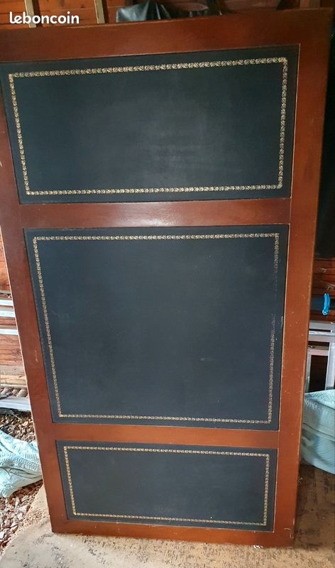 Bureau merisier dessus cuir (image 1)