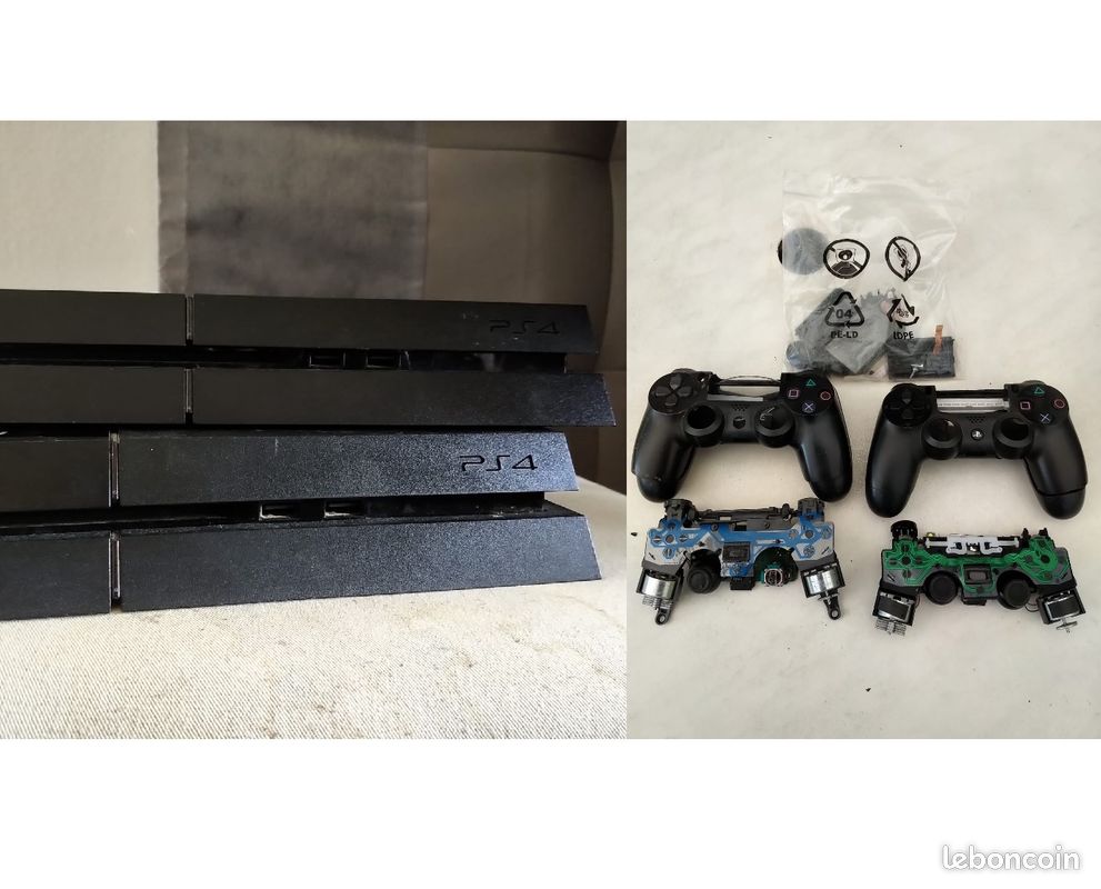 2x Playstation 4 PS4 HS + 2 manettes pour pièces (image 1)