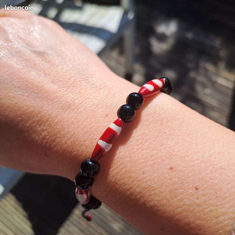 Bracelet ethnique mixte neuf noir rouge (image 3)