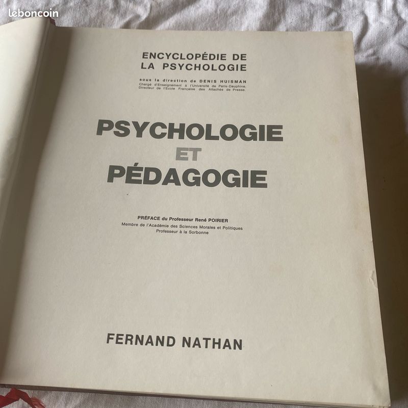 Encyclopédie de la psychologie sous la direction de Denis Huisman - Psychologie et pédagogie (image 1)