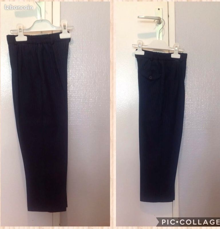 Costume Garçon 4 Pièces 8 Ans Bleu Marine Rayé (image 2)
