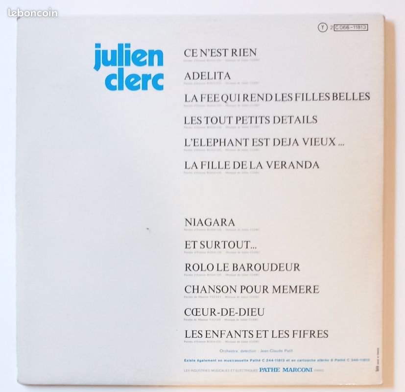 VINYLE Julien Clerc – Niagara (1971) (image 2)
