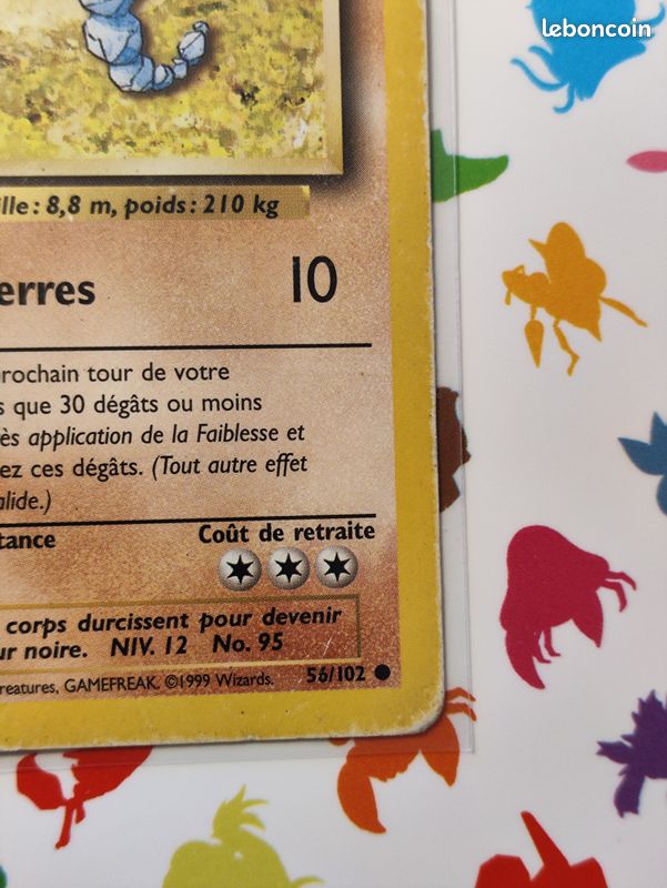 1999 onix pokemon card Pokemon Aquapolis Common Onix #98 main image 0