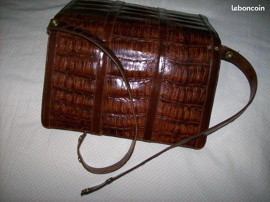 Sac bandoulière vintage en croco (image 7)