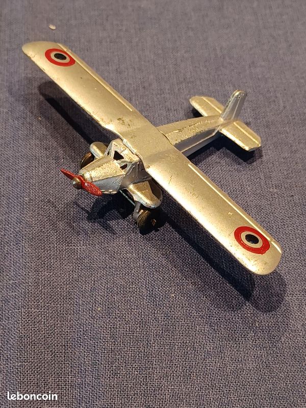 Ancien & Rare Avion Henriot H 180 M en Métal couleur Argent Réf: 61E Dinky Toys France années 1930 - Collection