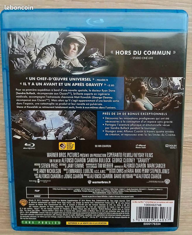 Gravity bluray neuf (image 2)