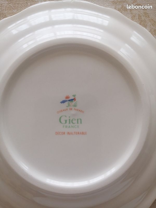 Assiette à dessert Gien oiseau du paradis (image 3)