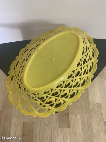 Corbeille à Pain Vintage Gilac – Plastique Beige – Années 70/80