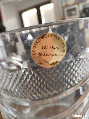 Seau à glace à champagne en cristal vintage « Lorraine