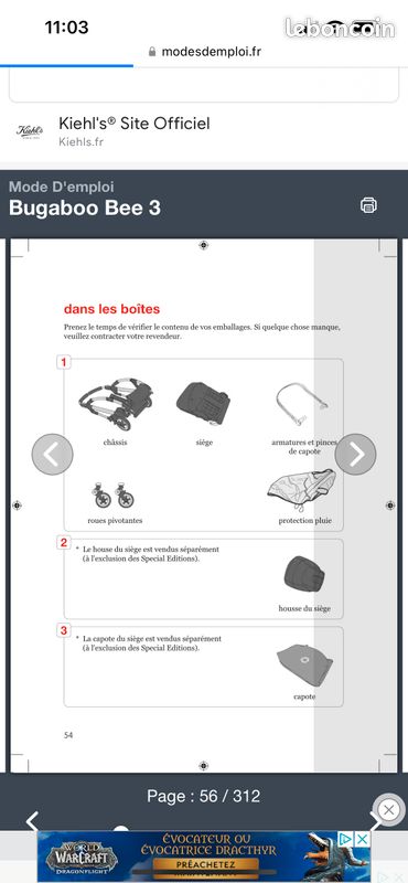 Poussette BUGABOO Bee Bleu pétrole avec nacelle, capote pluie, sac transport (image 4)