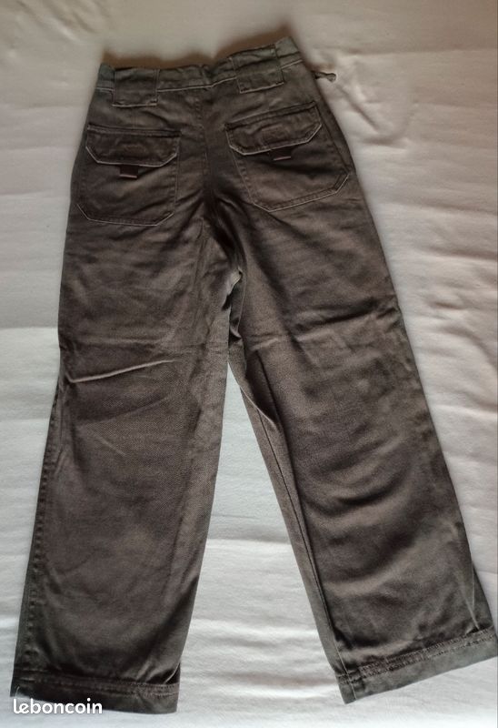 Pantalon 6 ans en coton épais marron (image 4)