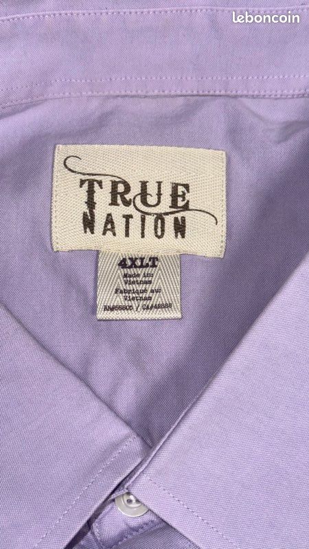 Chemise homme True Nation mauve 4XLT – Grande taille – Excellent état (image 2)