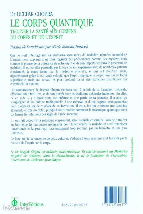 Le Corps Quantique - Trouver La Santé Aux Confins Du Corps Et De L'esprit - Chopra Deepak (image 2)