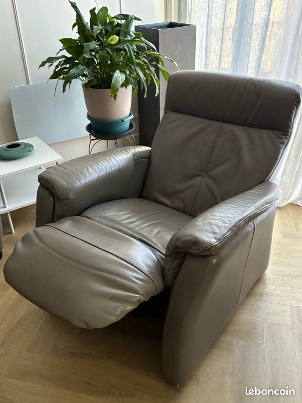 Canapé cuir relax électrique (image 4)