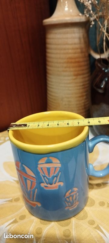 Lot De 3 Mugs Just Mugs Collector – Motif Ethnique, Fabriqués En Angleterre, Jaune/Bleu/Vert