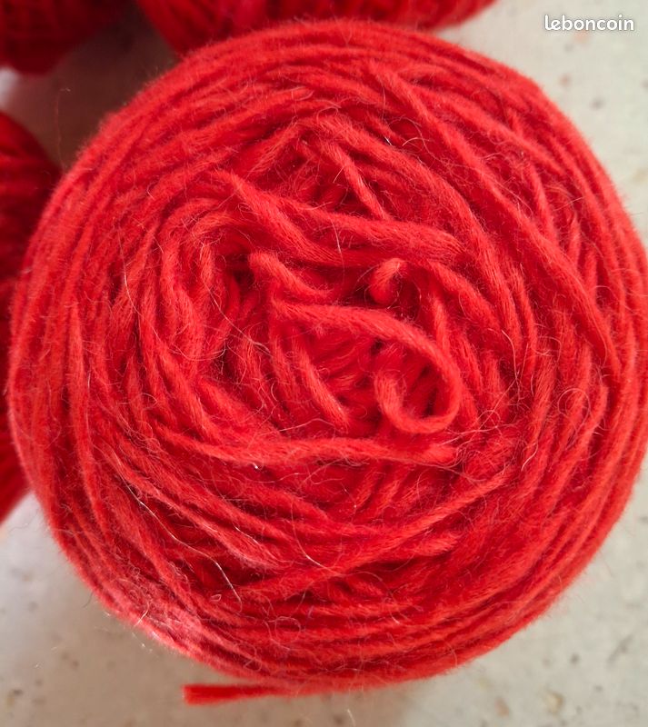Lot de 250gr de alpaca/mohair rouge (image 3)