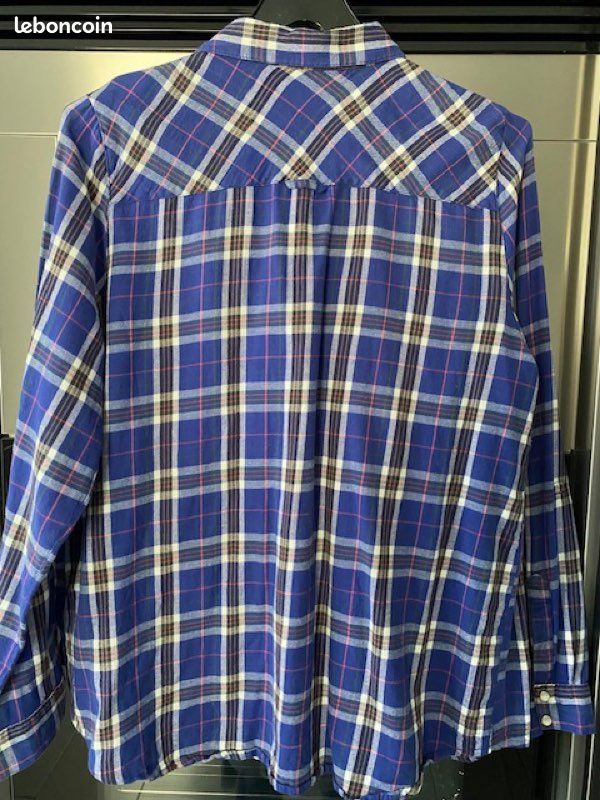 Chemise à Carreaux CHIPIE Taille 36 - Bleu, Manches 3/4 - Occasion Très Bon état