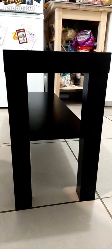 Meuble TV en bois noir (image 1)