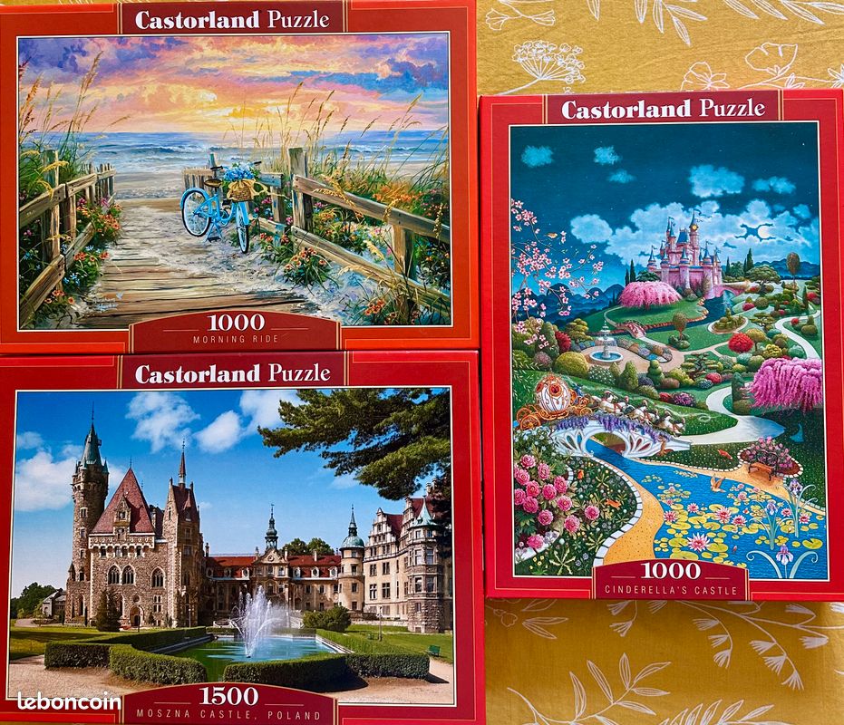 Vente lot de 3 puzzles castorland 1000 et 1500 pièces (image 1)
