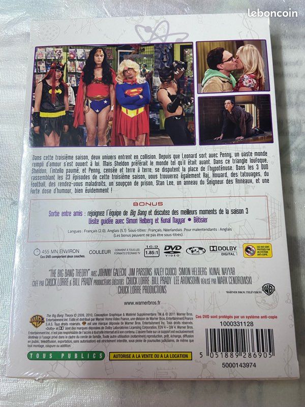 DVD la intégrale the Big Bang Theory, saison 3 en français sous blister (image 2)