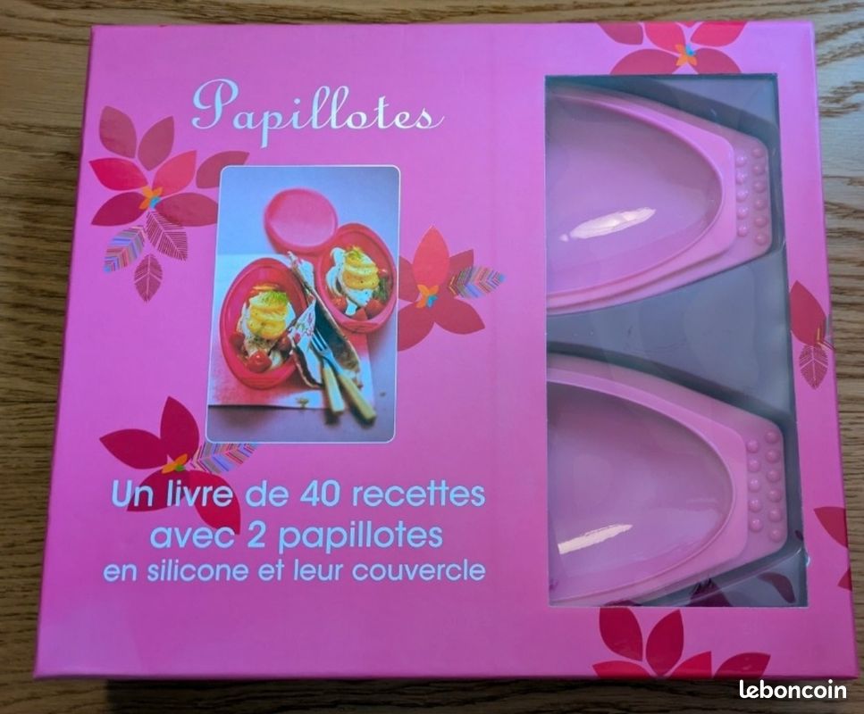 Coffret cadeau de 2 papillotes en silicone et un livre de 40 recettes (image 1)