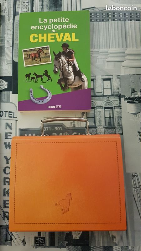 4 livres sur les chevaux: 1 malette remplie de fiches et 3 beaux livres, TBE (image 2)