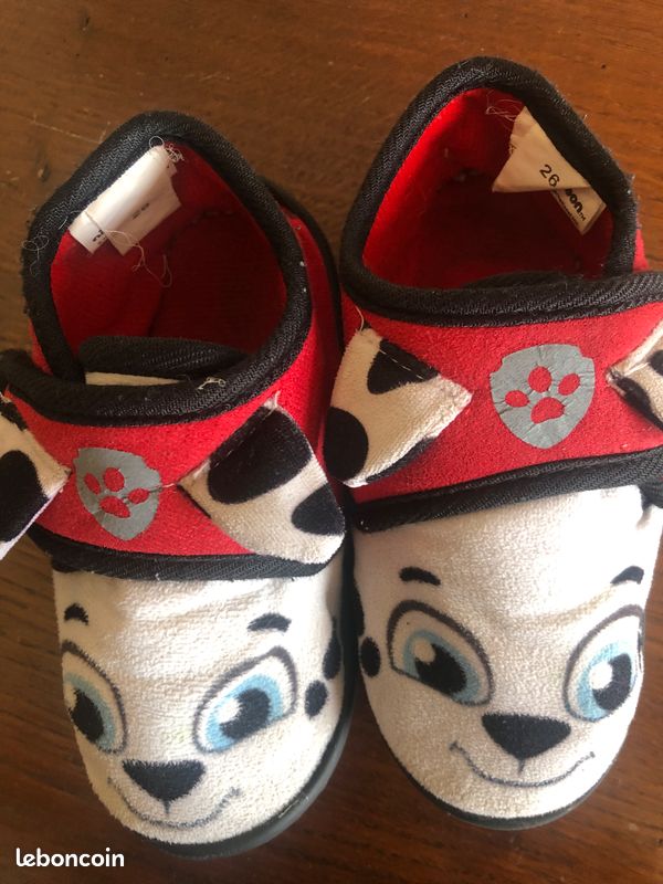 Pantoufles Garçons Paw Patrol - Pointure SM 5-6 - Semelle Caoutchouc - Multicolore - Neuf Sans Emballage
