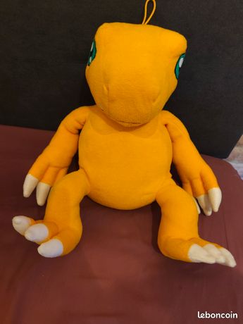 Peluche Ventouse Digimon Gabumon 24 Cm Vintage 2000 - Neuf Sur Carton D'origine