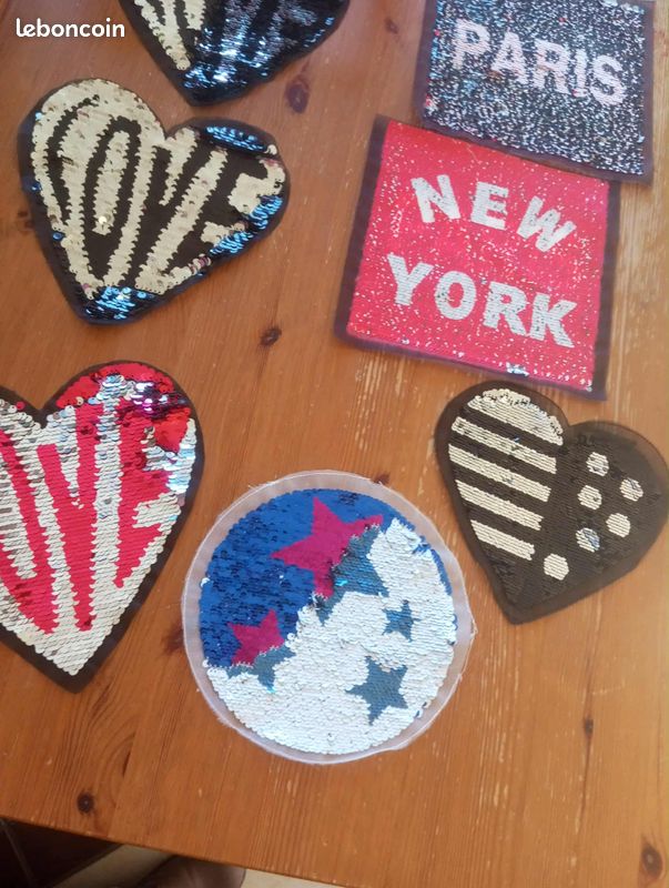 Lot de patch à coudre en sequin réversible (image 1)