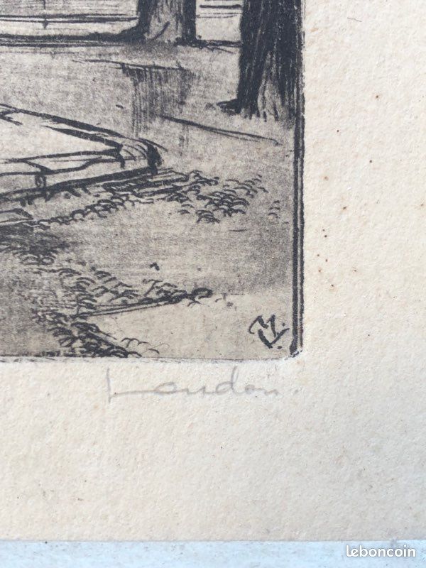 Gravure d’art ancienne signée (image 4)