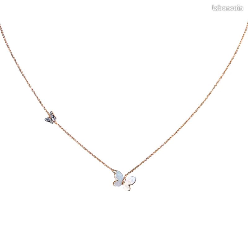 Collier Papillon - Or Jaune 750 & Nacre (image 1)